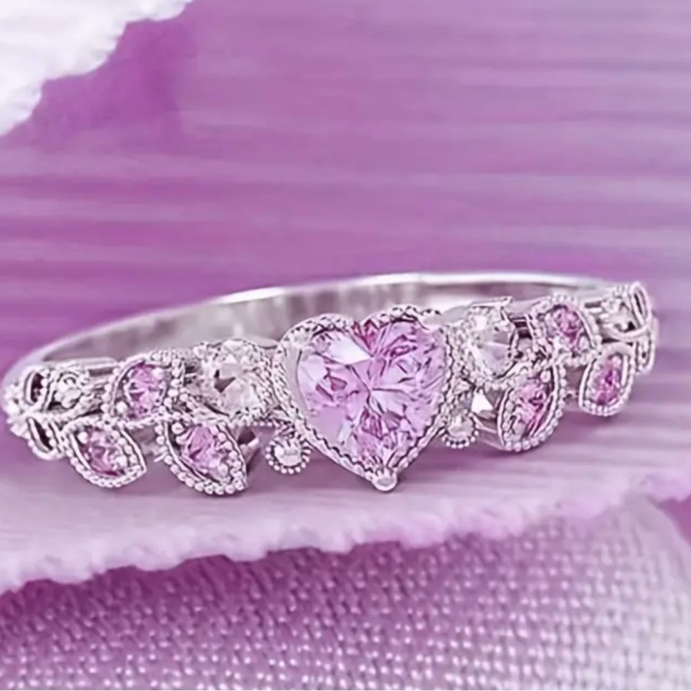 New - Silver/Pink Tourmaline - Beautifully Crafted Ring  - Size 7 - Picture 4 of 4